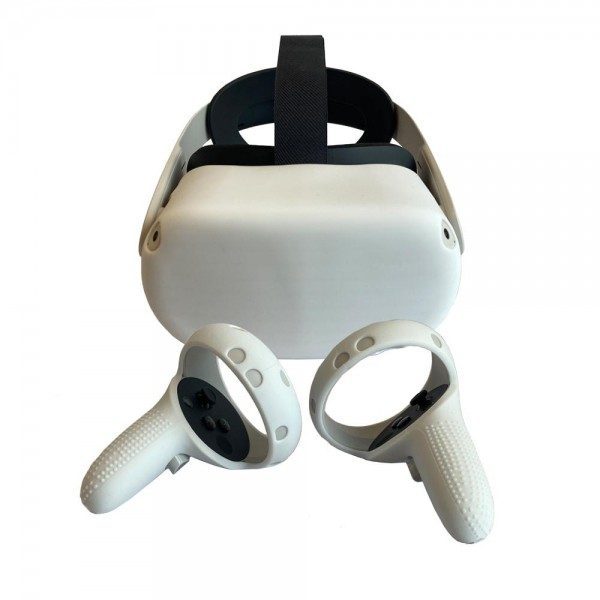 Silikonschutz für Controller und Headset für Oculus Quest 2 (weiß)