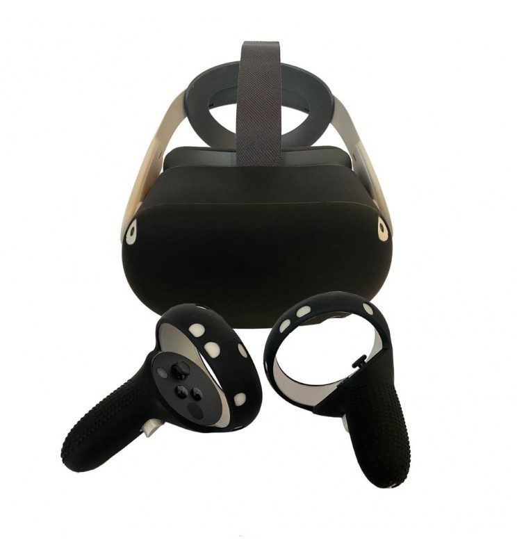 Protection silicone manette et casque pour Oculus Quest 2 (noir)